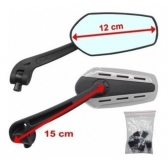 Par De Espelho Retrovisor Esportivo Prata Universal P/ Motos