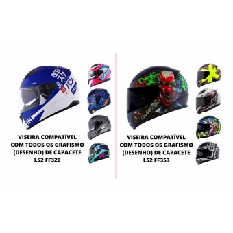 Viseira Escura Fume Capacete Ls2 Ff 320 Stream Ff 353 Rapid