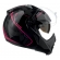 Capacete Moto Feminino Peels Mirage Edge Preto Rosa Custom Aviador C/ Óculos Queixeira Removível