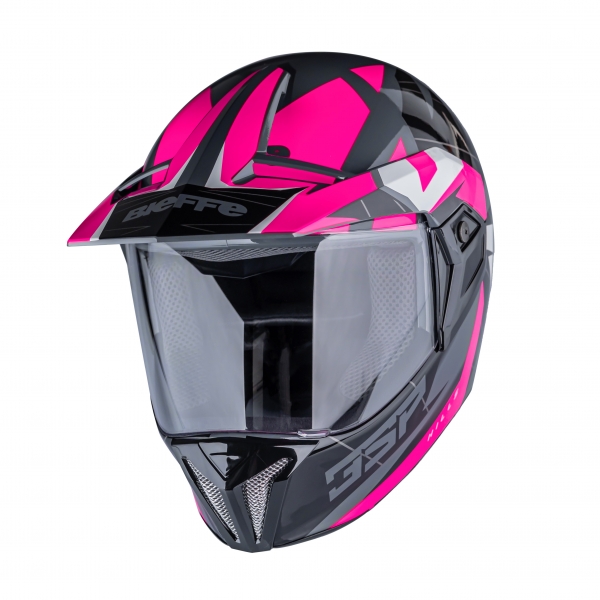 Capacete Moto Feminino Bieffe 3 Sport Hills Esportivo Cross Trilha Cinza Rosa C/ Selo Inmetro Lançamento
