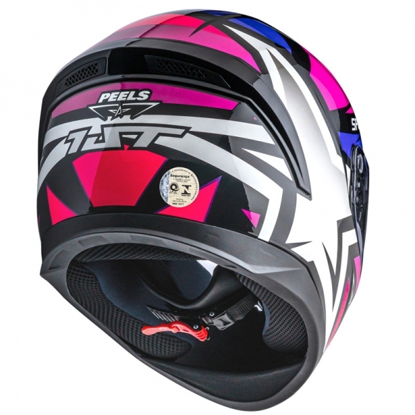 Capacete Moto Feminino Fechado Peels Spike 2 1ST Star Preto Rosa Pink Roxo Brilho Lançamento