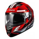 Capacete Moto Fechado Ls2 Ff320 Stream Shadow Preto Vermelho C/ Óculos Interno C/ Selo Inmetro