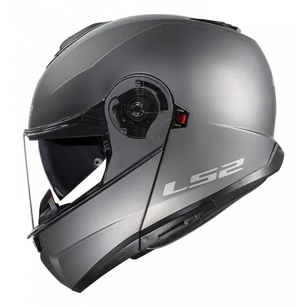 Capacete Moto Robocop Articulado LS2 FF908 Strobe 2 Monocolor Escamoteável C/ Óculos - Cinza Fosco