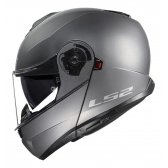 Capacete Moto Robocop Articulado LS2 FF908 Strobe 2 Monocolor Escamoteável C/ Óculos - Cinza Fosco