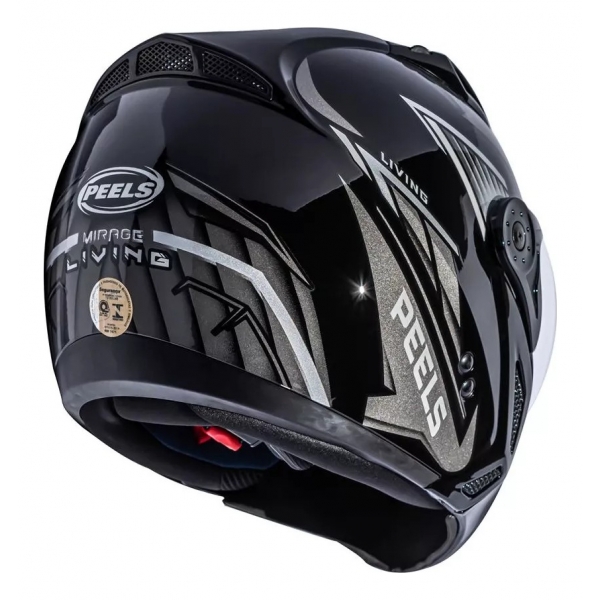 Capacete Moto Peels F21 Aviador Mirage Living Preto C/ Óculos Queixeira Removível Masculino Feminino