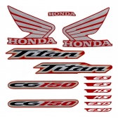 Kit Adesivos Faixas Moto Titan 150 2005 Ks Es Esd Vermelha Jogo Adesivo Jotaesse