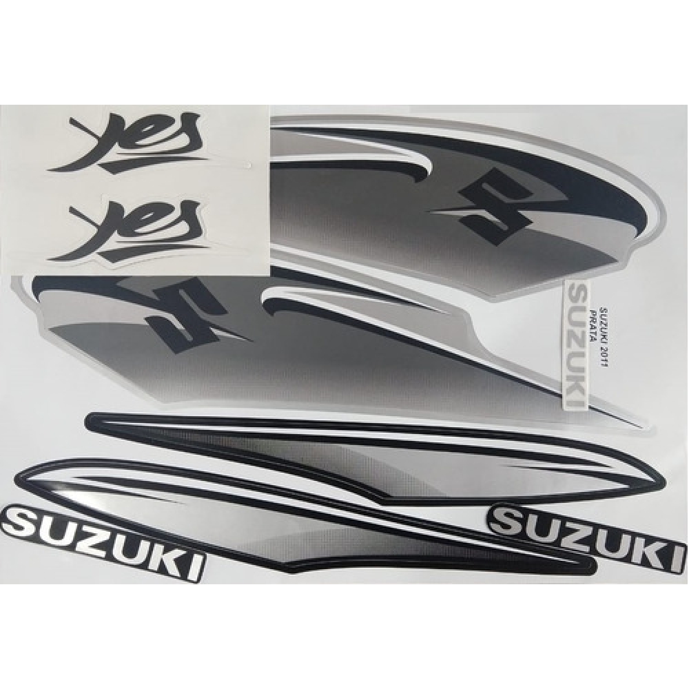 Kit Adesivos Faixa Suzuki Yes 125 An Prata 2011 Jogo Adesivo