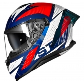 Capacete Moto Esportivo Fechado Norisk Strada 2 St Branco Azul Vermelho C/ Óculos Interno Lançamento