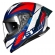 Capacete Moto Esportivo Fechado Norisk Strada 2 St Branco Azul Vermelho C/ Óculos Interno Lançamento