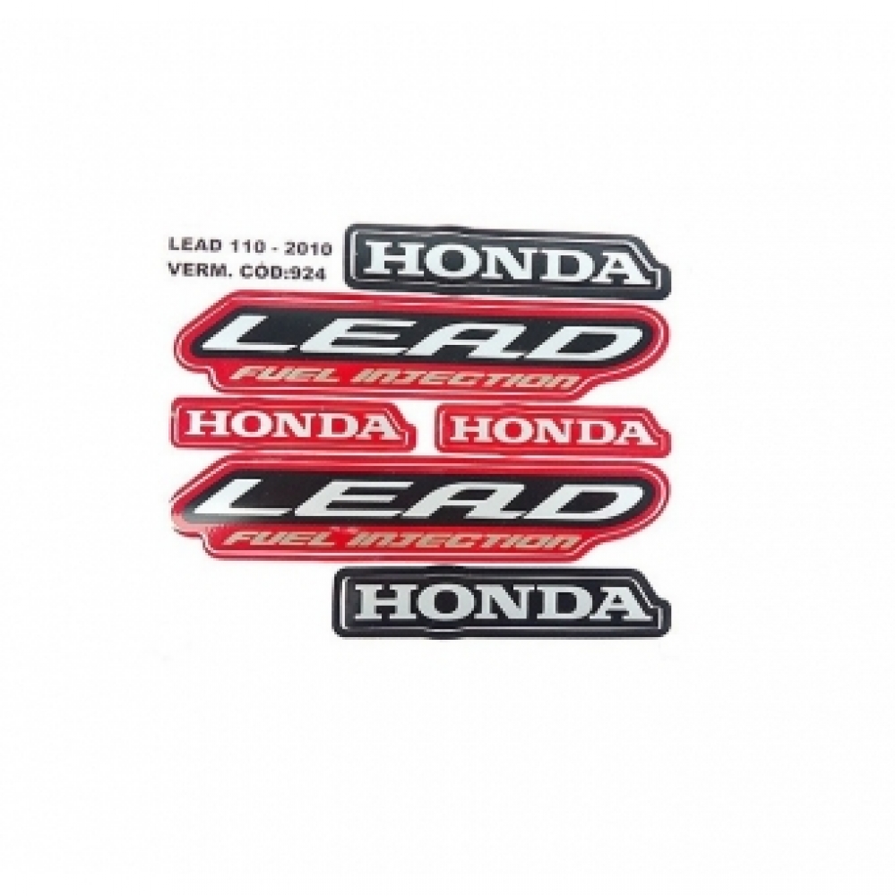 Kit Adesivos Faixas Honda Lead 110 2009 2010 Jogo Adesivo Moto - Vermelha