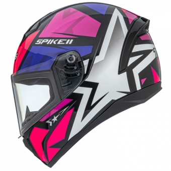 Capacete Moto Feminino Fechado Peels Spike 2 1ST Star Preto Rosa Pink Roxo Brilho Lançamento
