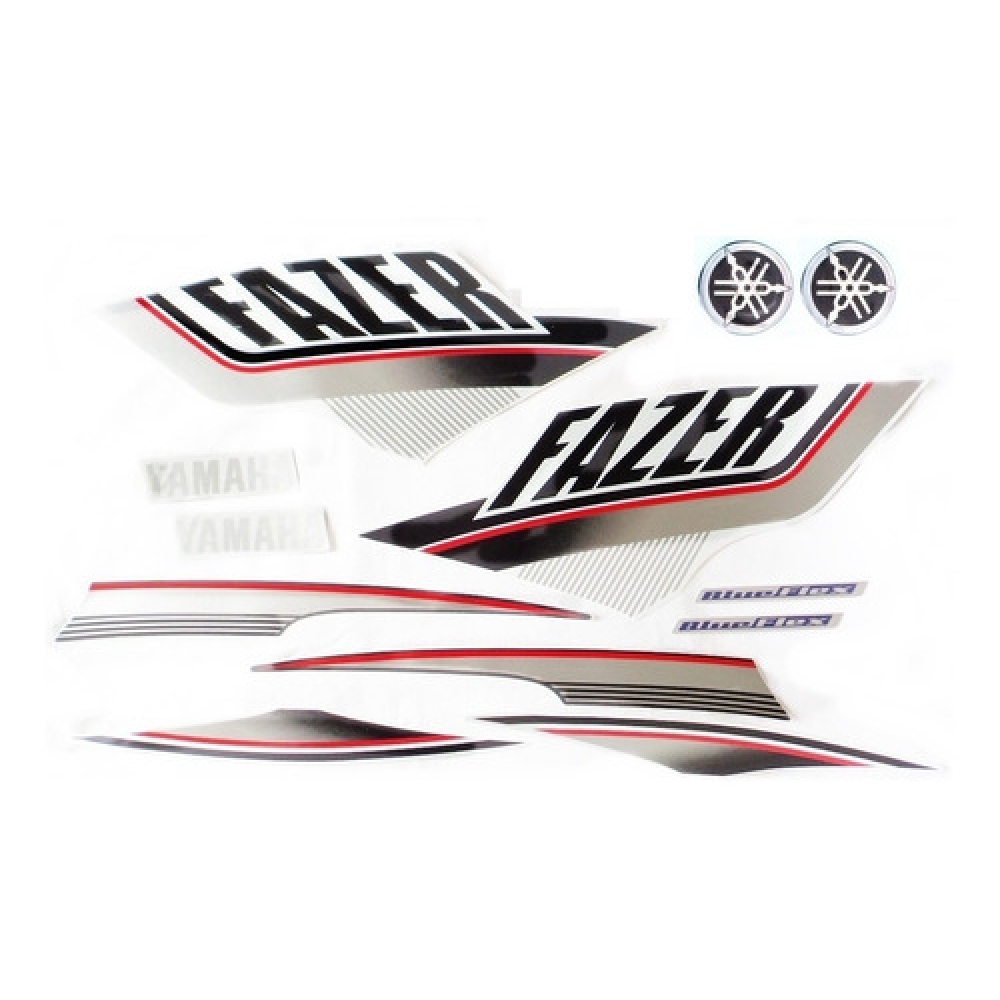 Kit Adesivos Faixas Fazer 250 Flex Branca 2015 Jogo Adesivo