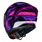 Capacete Moto Feminino Norisk Flow Pulse Roxo Rosa C/ Spoiler + Viseira Extra Lançamento