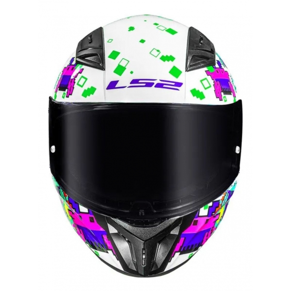 Capacete Moto LS2 FF810 Vigo Space Attack  Branco C/ Spoiler Masculino Feminino Lançamento