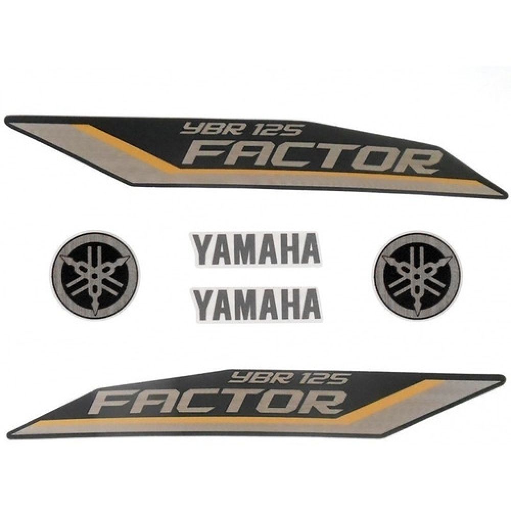 Kit Adesivos Faixa Ybr 125 Factor Preta 2012 Jogo Adesivo