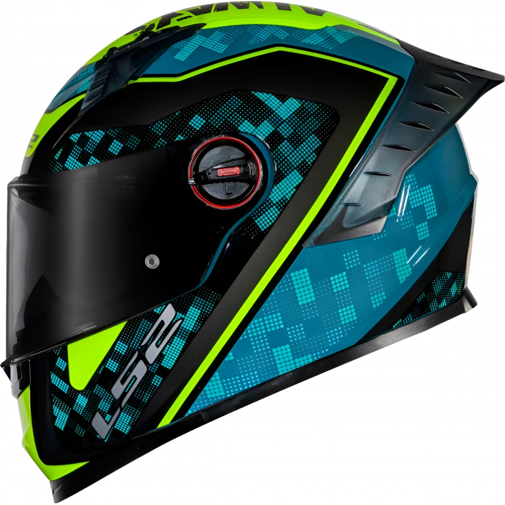 Capacete Moto LS2 FF358 Pro Classsic Striker Azul C/ Spoiler Masculino Feminino Lançamento