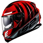 Capacete Moto Fechado Ls2 Ff320 Stream Shadow Preto Vermelho C/ Óculos Interno C/ Selo Inmetro