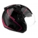 Capacete Moto Feminino Peels Mirage Edge Preto Rosa Custom Aviador C/ Óculos Queixeira Removível