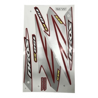 Kit Adesivos Moto Nxr Bros 150 Ks 2008 Vermelha Jogo Adesivo