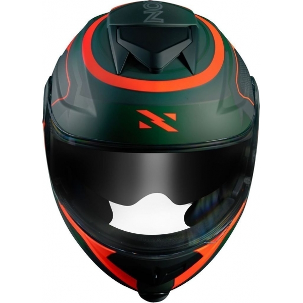 Capacete Moto Robocop Escamoteável Norisk Route FF345 Speedmax Articulado C/ Óculos E Selo Inmetro - Verde Laranja Fosco