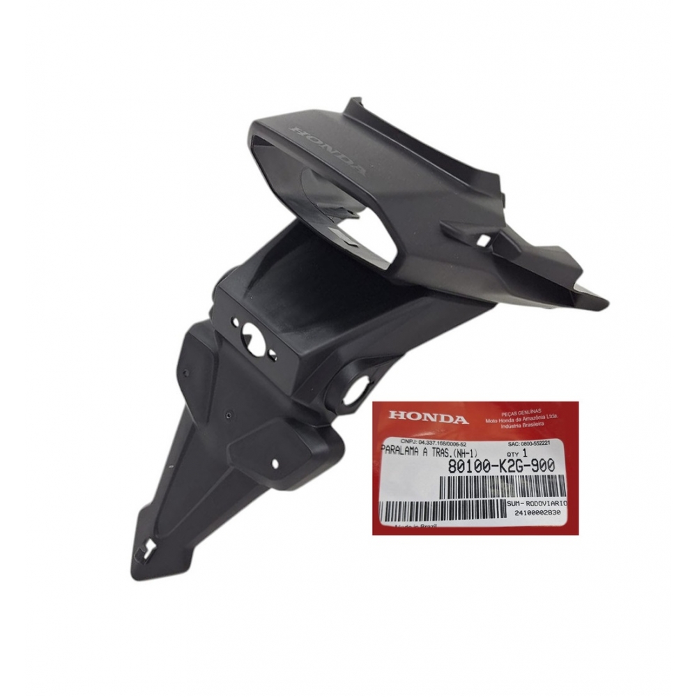 Paralama Suporte Placa Traseiro Moto Titan 160 Fan 160 Cg160 Start 2025 Original Honda 80100K2G900 - Preto