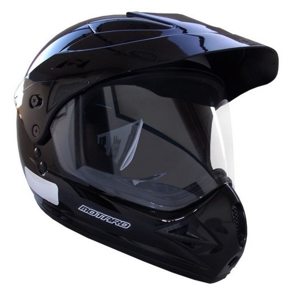 Capacete Esportivo Ebf Motard Solid C/ Viseira Motocross Trilha Preto Brilhante C/ Selo Inmetro - Preto