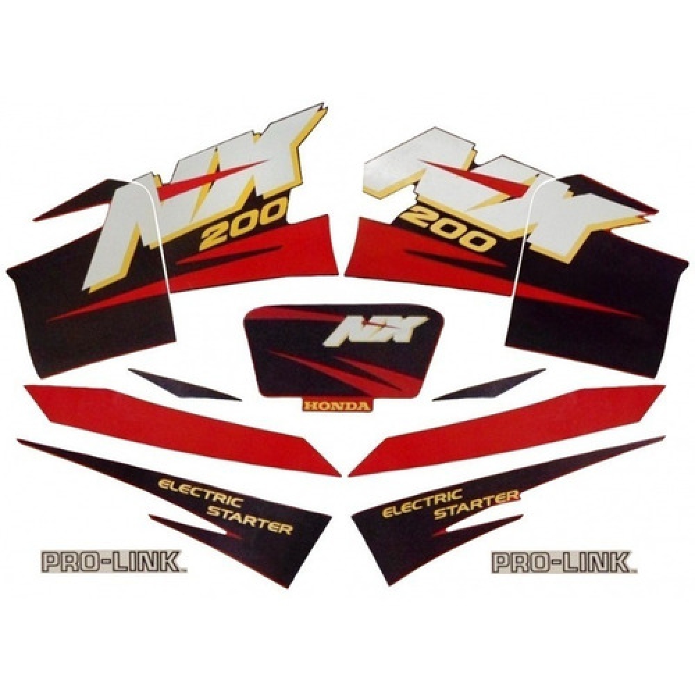 Kit Adesivos Faixa Nx 200 Vermelha 1996 Nx 96 Jogo Adesivo