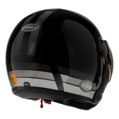 Capacete Moto Aberto Peels F-21 F21 Click Yesterday Vintage Retro C/ 2 Viseiras Queixeira Removível - Preto Cinza Brilho