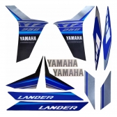 Kit Adesivos Faixas Moto XTZ 250 Lander 2021 2022 Azul Jogo Adesivo