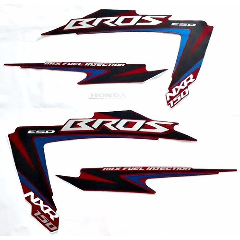 Kit Adesivos Cartela Faixa Nxr Bros 150 Esd 2012 Vermelha Jogo Adesivo
