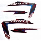 Kit Adesivos Cartela Faixa Nxr Bros 150 Esd 2012 Vermelha Jogo Adesivo