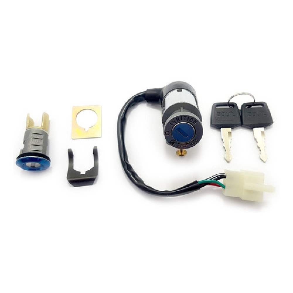 Jogo Chave Contato Miolo Ignição Moto Dream 100 Kit Conjunto C/ Trava Banco