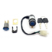 Jogo Chave Contato Miolo Ignição Moto Dream 100 Kit Conjunto C/ Trava Banco