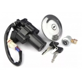 Kit Chave Contato Miolo Ignição Moto Fazer 250 Ys250 2007 2008 2009 2010 Jogo Mod Original C/ Tampa Tanque e Trava