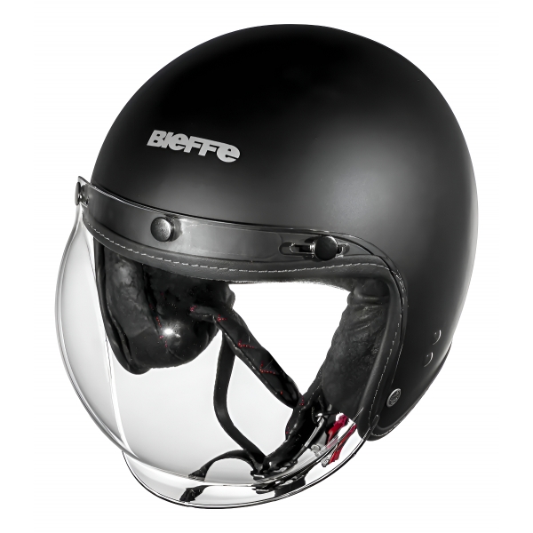 Capacete Aberto Custom Bieffe B45 B-45 Classic Harley Old School Vintage Cafe Racer C/ Selo Inmetro - Preto Fosco
