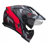 Capacete Moto Bieffe B-Trail Big Trail Conquest Cross Preto Vermelho Fosco C/ Óculos Sol Lançamento