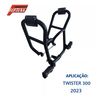 Protetor Motor e Carenagem Honda Cb 300F Twister 2023 Preto Fosco C/ Pedaleiras - Fortuna