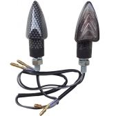 Par De Pisca Mini Seta Moto Scud Fusion Esportivo Preto Carbono Com Lente Fume + Lente âmbar - Par