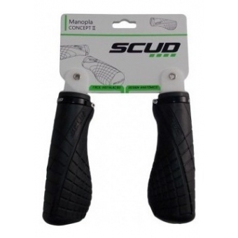 Par De Manopla Punho Moto Concept 2 Ergonômica Anatômica Descanso P/ Mão Scud Preto