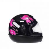Capacete Feminino Taurus San Marino Formula 1R C/ Flor Femme Modelo Novo - Preto