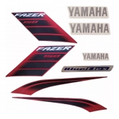 Kit Adesivos Faixas Moto Yamaha Fazer 150 Vermelha 2022 2023 Jogo Adesivo Modelo Original Jotaesse