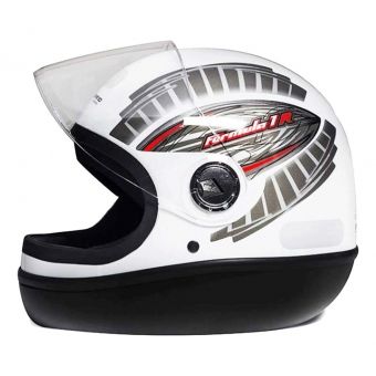 Capacete Moto Fechado Taurus San Marino Formula 1R Branco Grafic Viseira 2mm Modelo Novo