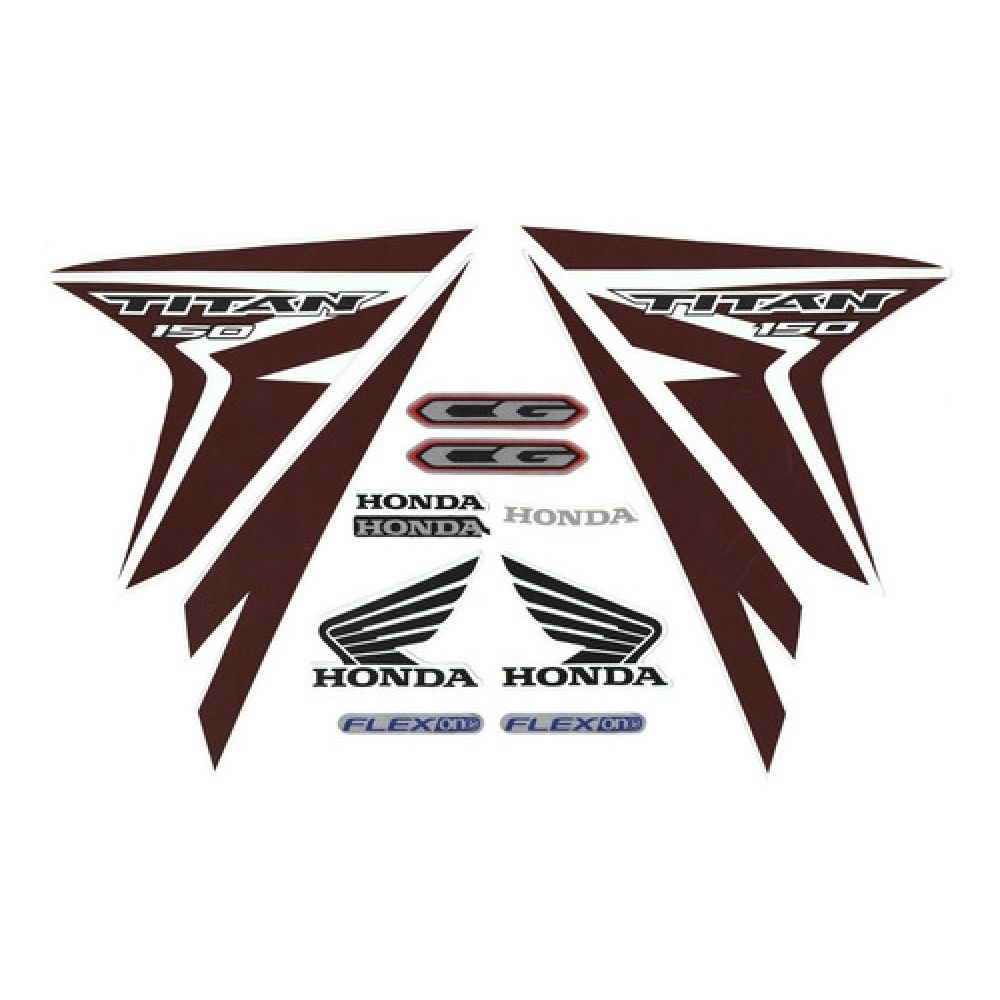 Kit Adesivos Faixa Titan 150 Esd Ex Branca 2014 Jogo Adesivo