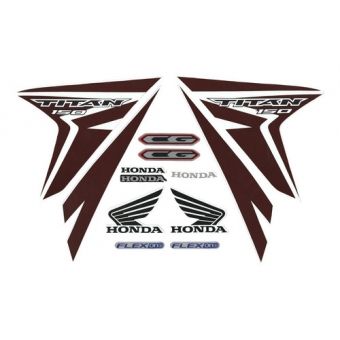 Kit Adesivos Faixa Titan 150 Esd Ex Branca 2014 Jogo Adesivo
