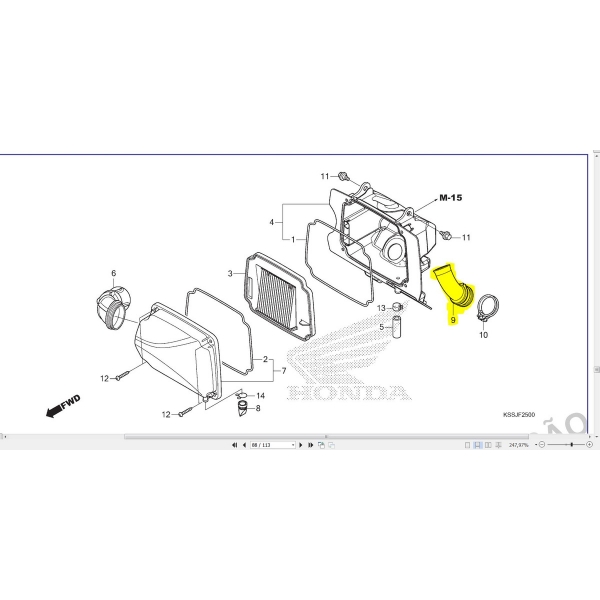 Tubo Borracha Condutor Ar Moto Biz 125 2018 2019 2020 2021 2022 2023 2024 Original Honda