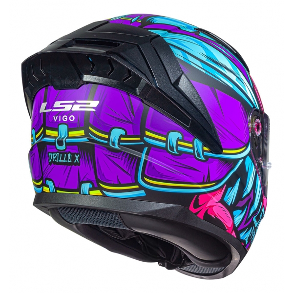 Capacete Moto LS2 FF810 Vigo Drillox Roxo Rosa Fosco C/ Spoiler Masculino Feminino Lançamento