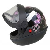 Capacete Moto Feminino Automático Ebf Borboleta C/ Selo Inmetro - Preto / Rosa