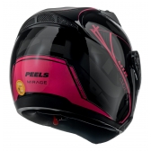Capacete Moto Feminino Peels Mirage Edge Preto Rosa Custom Aviador C/ Óculos Queixeira Removível