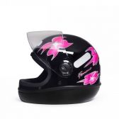 Capacete Feminino Taurus San Marino Formula 1R C/ Flor Femme Modelo Novo - Preto