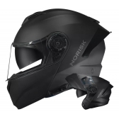 Capacete Moto Robocop Escamoteável Norisk Force 2 Preto Fosco Articulado C/ Óculos E Selo Inmetro